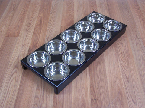 Puppy feeding station with 10 1 pint bowls