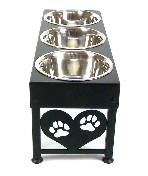 3 bowl dog feeding stand
