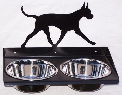 Great Dane Dog Feeder Metal Wall Mount Raised Elevated Adjustable Height Image 1