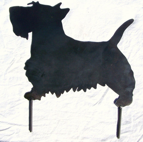 Scotty Dog Scottish Terrier Metal Art Yard Decor Garden Stake Image 1