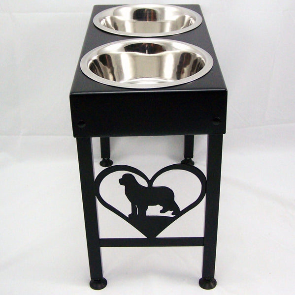 Newfoundland Elevated Metal Art Dog Feeder Raised Bowl Holder New Sizes Single, Double or Triple Dish Image 1