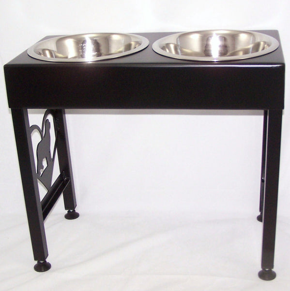 Newfoundland Elevated Metal Art Dog Feeder Raised Bowl Holder New Sizes Single, Double or Triple Dish Image 3