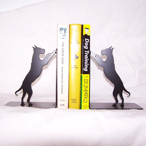 Dog Metal Bookends, Modern Black Bookends, Dog LoverÔÇÖs Gift, Great Dane Home D?®cor Image 1