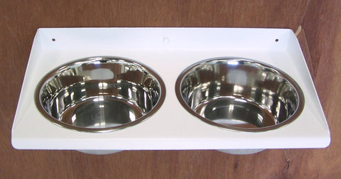 Elevated Cat Feeder Wall Mount Bowls Raised Feeding Station Toy Breed Dog Dishes All Steel Powder Coated Image 1