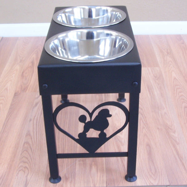 Poodle Metal Art Elevated Dog Feeder Image 2