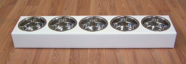 Puppy Litter Feeder Large Breed Dog 5 Bowl Powdercoated Steel Image 2