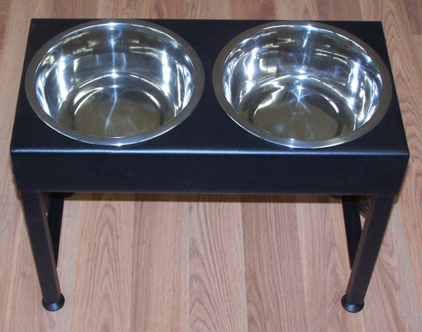 Labrador dog feeder stand elevated bowls lab metal art silhouette
