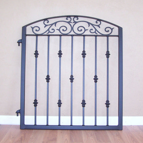 Ornamental Iron Garden Gate Metal Scroll Work Cast Iron Collars Image 1