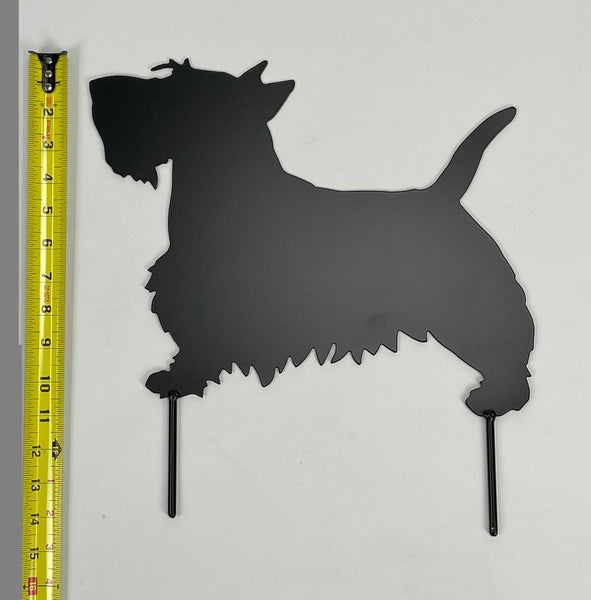Scotty Dog Scottish Terrier Metal Art Yard Decor Garden Stake
