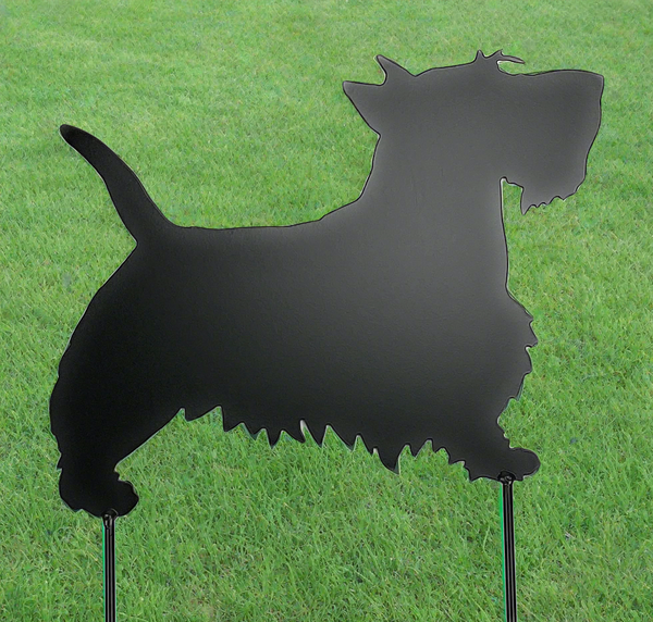 Scotty Dog Scottish Terrier Metal Art Yard Decor Garden Stake