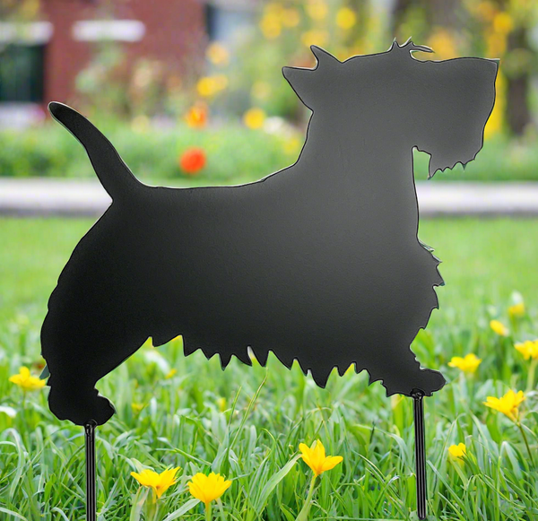 Scotty Dog Scottish Terrier Metal Art Yard Decor Garden Stake