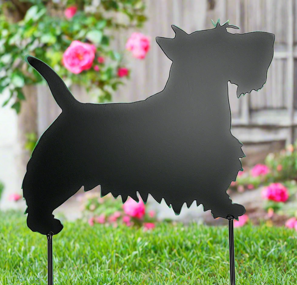 Scotty Dog Scottish Terrier Metal Art Yard Decor Garden Stake