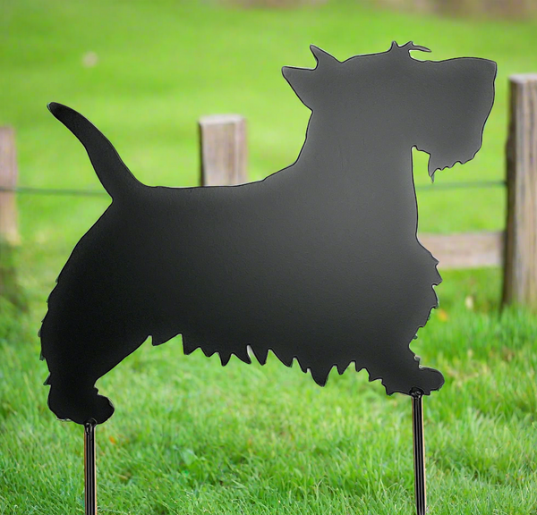 Scotty Dog Scottish Terrier Metal Art Yard Decor Garden Stake