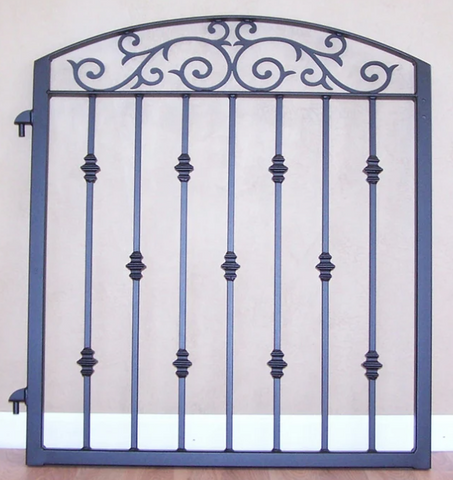 Custom scroll top gate in black