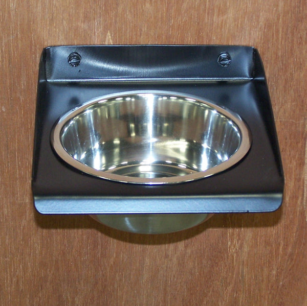 Wall mount dog feeder single 2 quart bowl