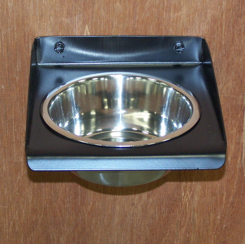 Wall mount dog feeder single 2 quart bowl