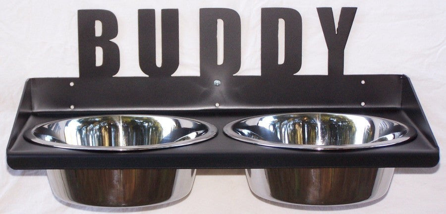 Personalized Custom Wall Mount Elevated Raised Dog Feeder Bowl