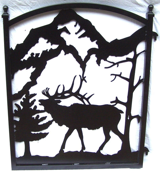 Iron Garden Fence Gate Elk Silhouette Metal Art Image 2