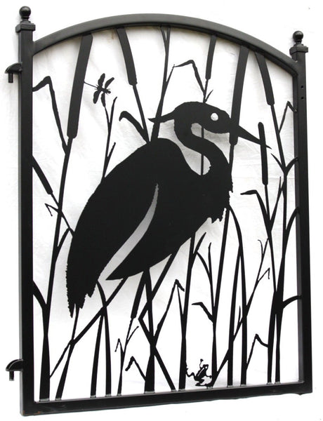 Garden Fence Gate Heron Metal Art Ornamental Iron Image 2
