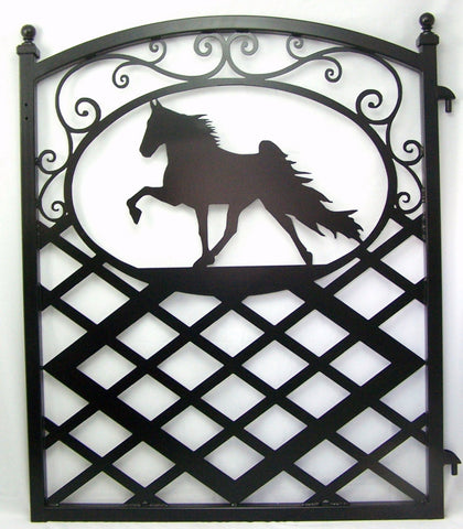 Tennessee Walker Show Horse Metal Art Gate Iron Garden Fence Image 1