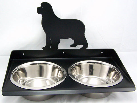 Labrador Dog Feeder Stand Elevated Bowls Lab Metal Art Silhouette 