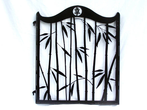 Steel Bamboo Garden Gate Japanese Kanji Metal Art Image 1