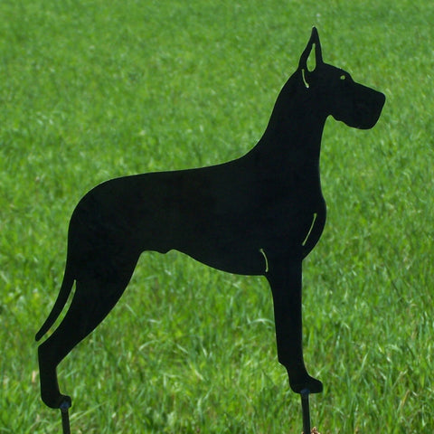 Great Dane Metal Art Yard Stake Dog Garden Ornament Image 1