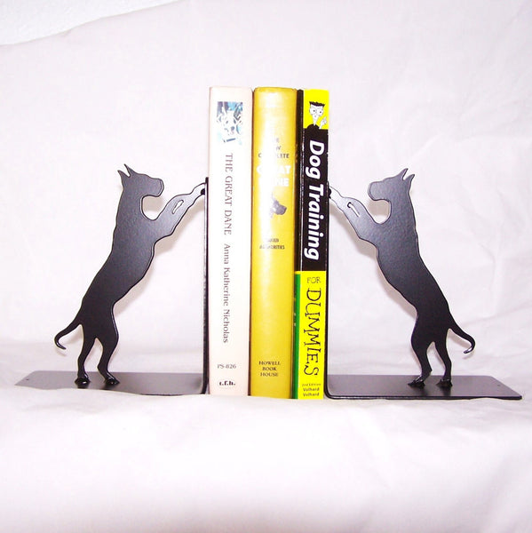 Dog Metal Bookends, Modern Black Bookends, Dog LoverÔÇÖs Gift, Great Dane Home D?®cor Image 1