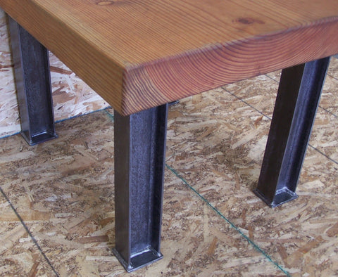 Industrial Desk or Dining Table Legs Heavy Structural Steel Image 1
