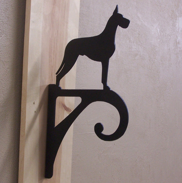 Great Dane Ornamental Iron Flower Basket Hanger Plant Hook Image 2