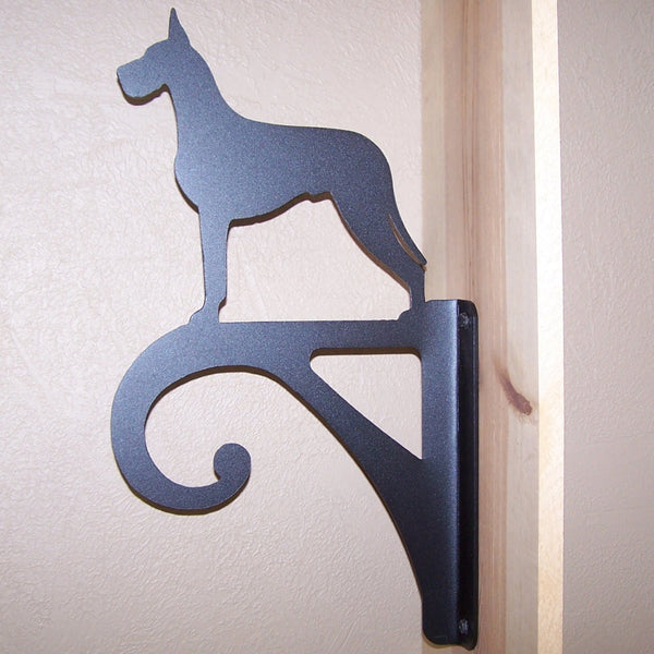 Great Dane Ornamental Iron Flower Basket Hanger Plant Hook Image 1