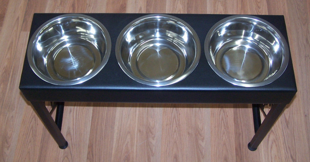 Boxer elevated dog bowls powder coated steel metal art feeder stand –  Modern Iron Works