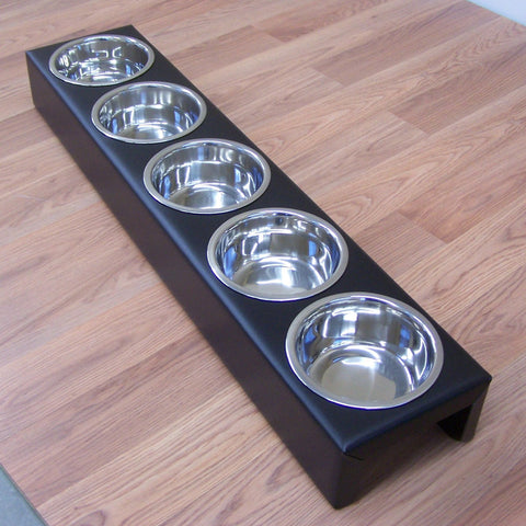 Puppy Litter Feeder Large Breed Dog 5 Bowl Powdercoated Steel Image 1