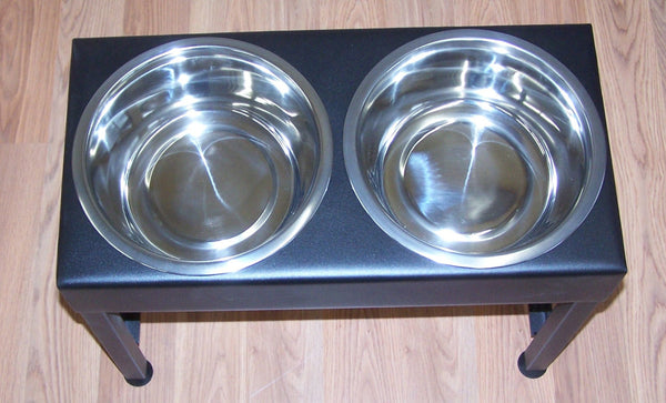 Doberman Pinscher Metal Art Elevated Floor Stand Dog Feeder Image 2