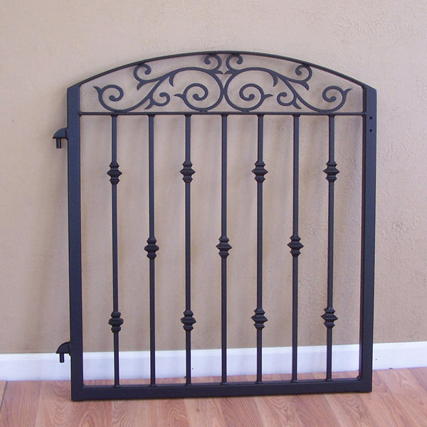 Ornamental Iron Garden Gate Metal Scroll Work Cast Iron Collars Image 2